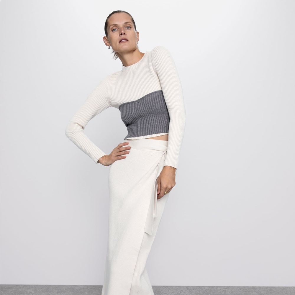 Zara Crop knit bandeau top